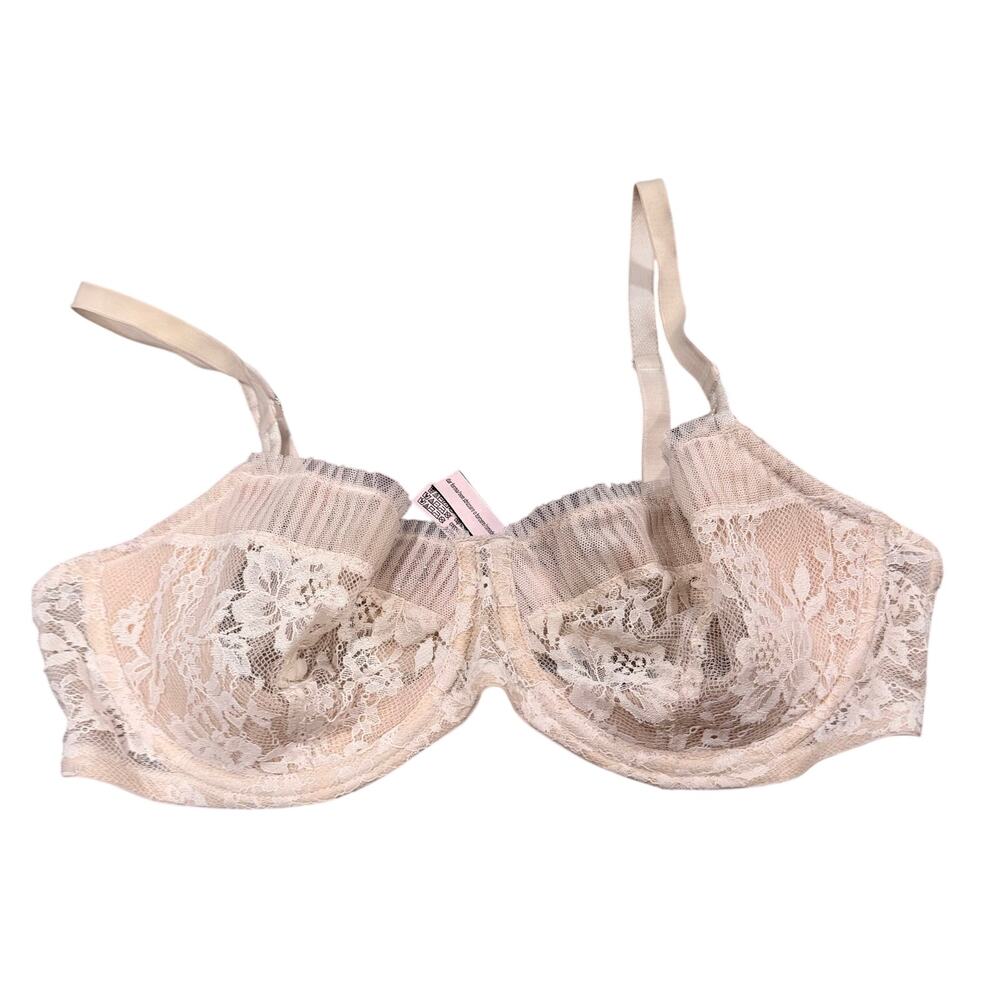 Victoria Secret 36 D Lace Floral Tulle Underwire Bra Size 36D